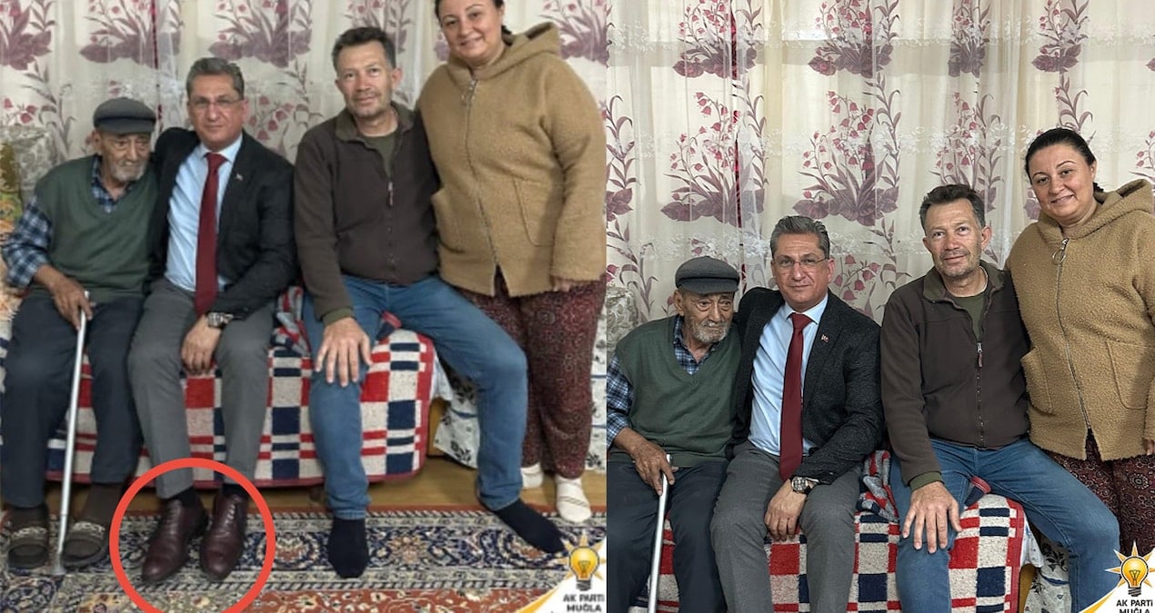 Ayakkabılı girdiği evin fotoğrafını sansürledi